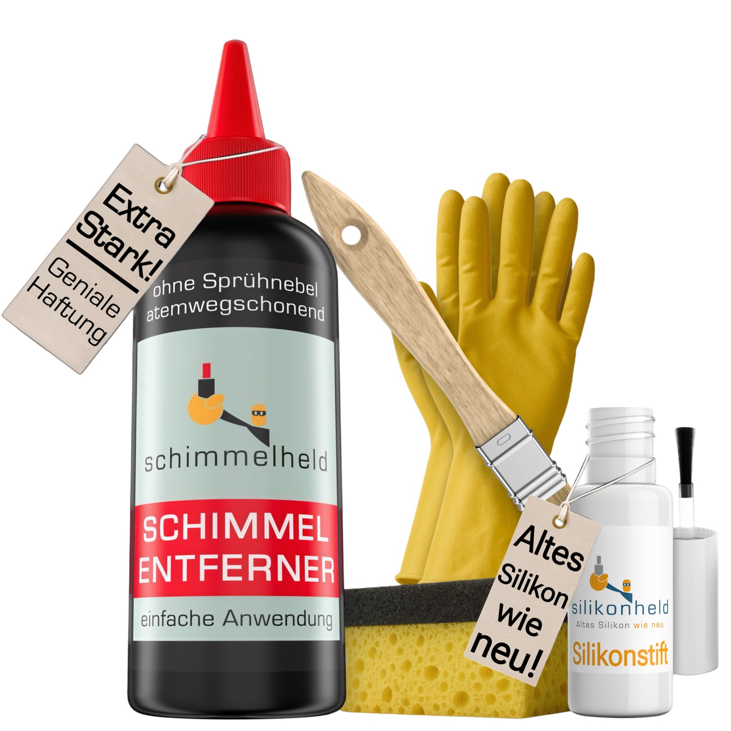 Schimmelentferner Gel + Silikonstift Set (5 teilig)