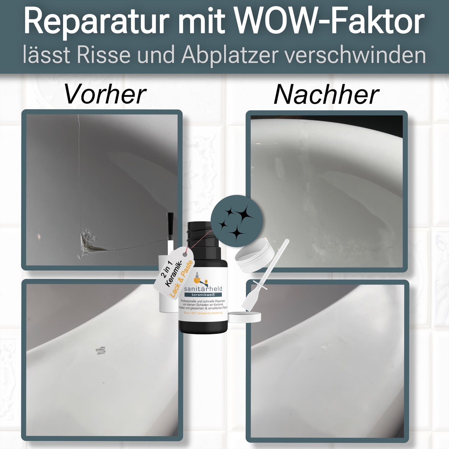 Waschbecken Reparaturset mit Erfolgs-Garantie